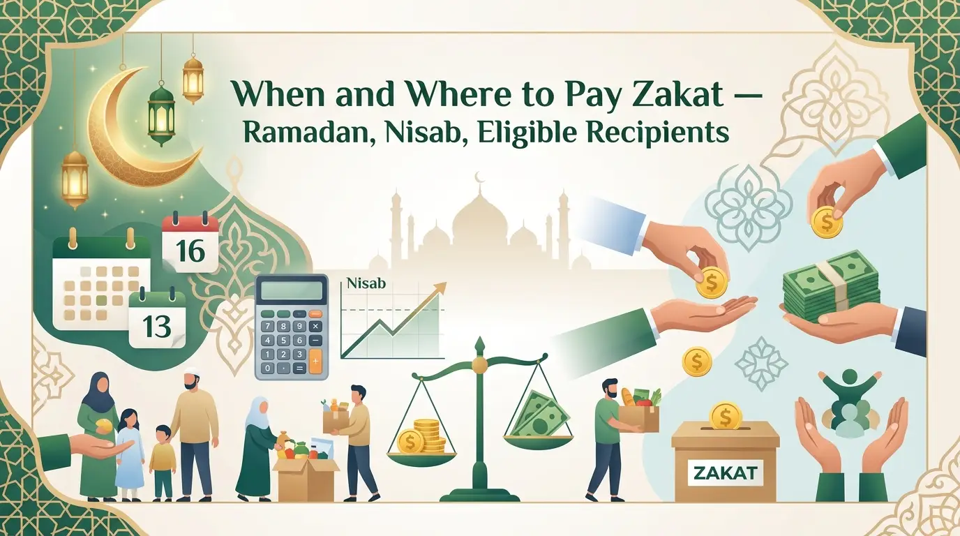 When and where to pay Zakat — Ramadan, nisab, eligible recipients