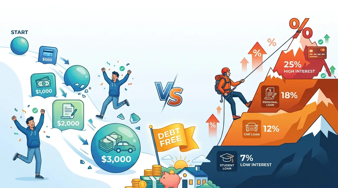Debt snowball vs debt avalanche comparison