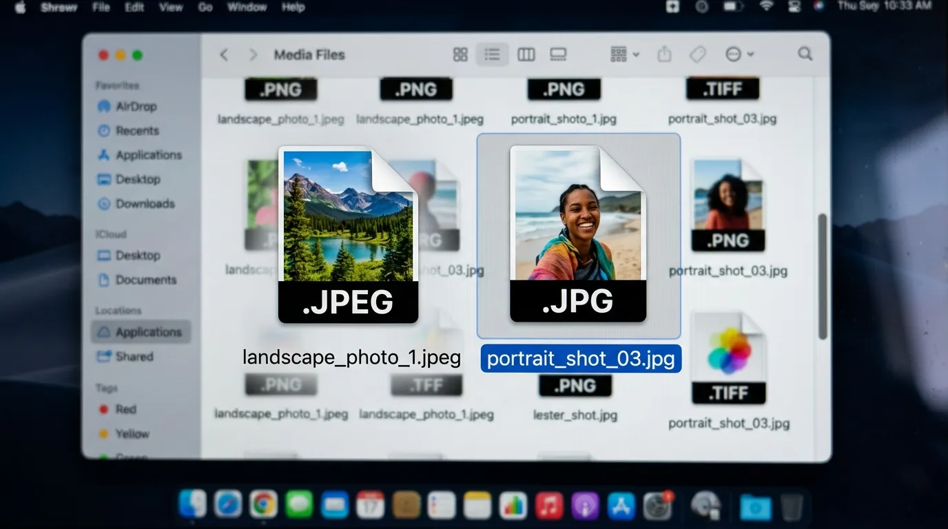 Close-up of image file icons representing JPEG and JPG formats